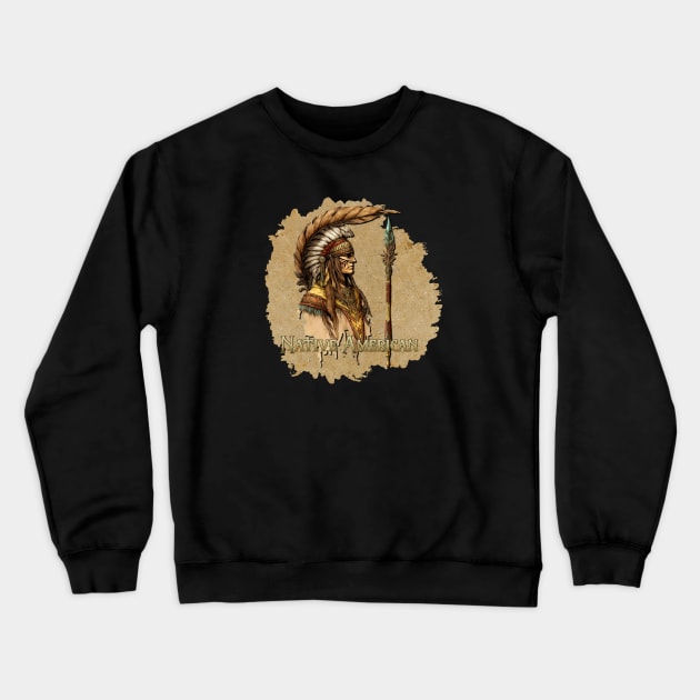 Native American Warrior Crewneck Sweatshirt by This and That Designs